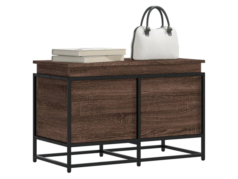  Boîte de rangement, coffre de rangement avec couvercle chêne marron bois ingénierie shl138  - Conforama B