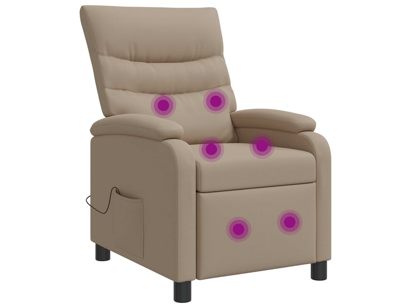  Vidaxl fauteuil de massage inclinable cappuccino simili cuir  - Conforama A