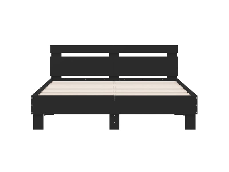  Lit double- lit adulte -  cadre de lit sans matelas noir 150x200 cm  - Conforama D
