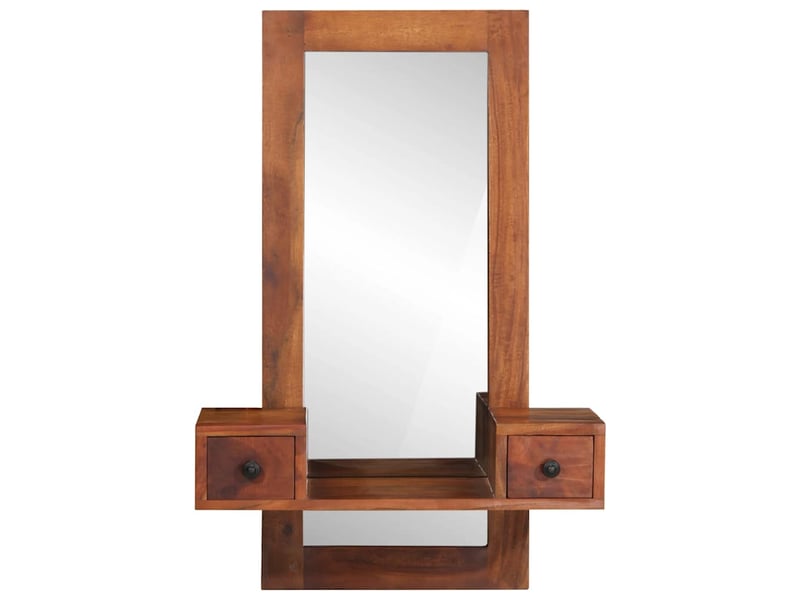  Miroir mural avec tiroirs 60x33x90 cm bois massif d'acacia cf62829  - Conforama C
