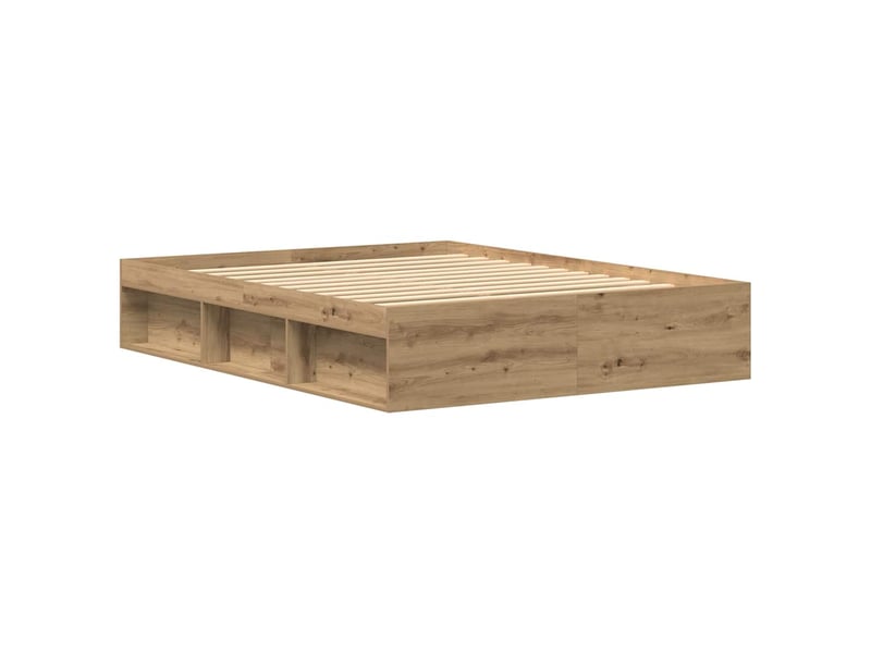  Lit double- lit adulte -  cadre de lit sans matelas en chêne massif 150 x 200 cm bois d'ingénierie  - Conforama C