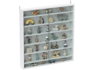 Vitrine pour collection vitrine murale 80 x 9,5 x 83 cm 6 étagères réglables en hauteur 2 portes coulissantes en verre