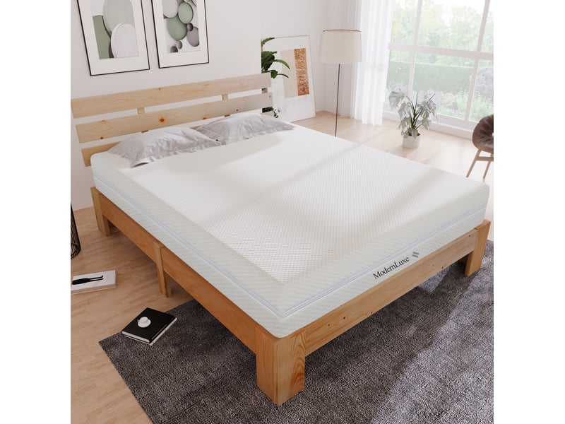 Matelas en mousse 7 zones réversible h2 et h3 avec housse lavable et dessous antidérapant blanc 140 × 200 cm - Conforama C