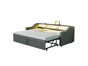 Lit gigogne 90x200 cm VIVRYN coloris gris