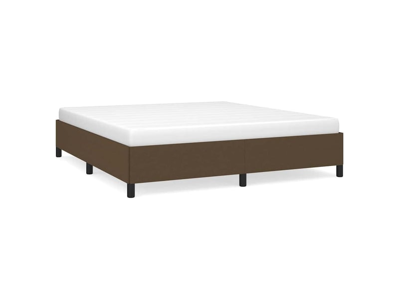  Lit double- lit adulte -  cadre de lit sans matelas marron foncé 160x200 cm tissu  - Conforama A