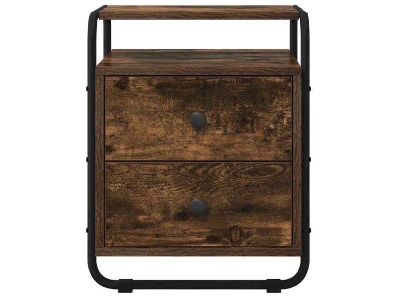 Table de chevet - cabinet de chevet - table de nuit 2 pc chêne fumé bois d'ingénierie - Conforama E