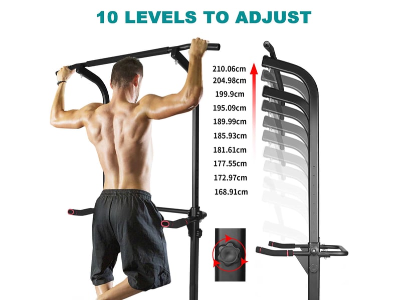  Tour de musculation réglable 99,82 x 78,74 cm – noire – traction, dips et squats, charge 149 kg  - Conforama B