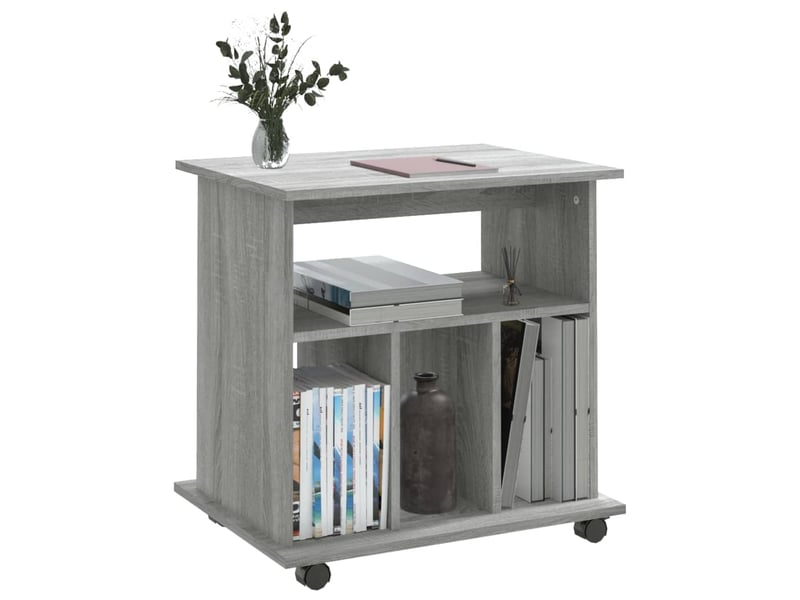  Armoire de rangement roulante sonoma gris 60x45x60 cm bois d'ingénierie  - Conforama D