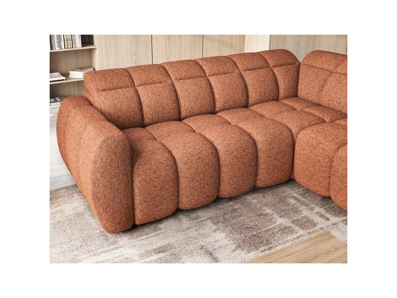  Canapé d'angle électrique ronda 4 places orange chiné – angle droit  - Conforama D