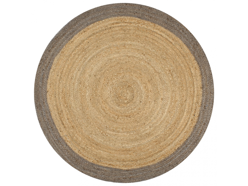  Tapis fait à la main jute avec bord gris 90 cm - comfortxl 133674 - Conforama A