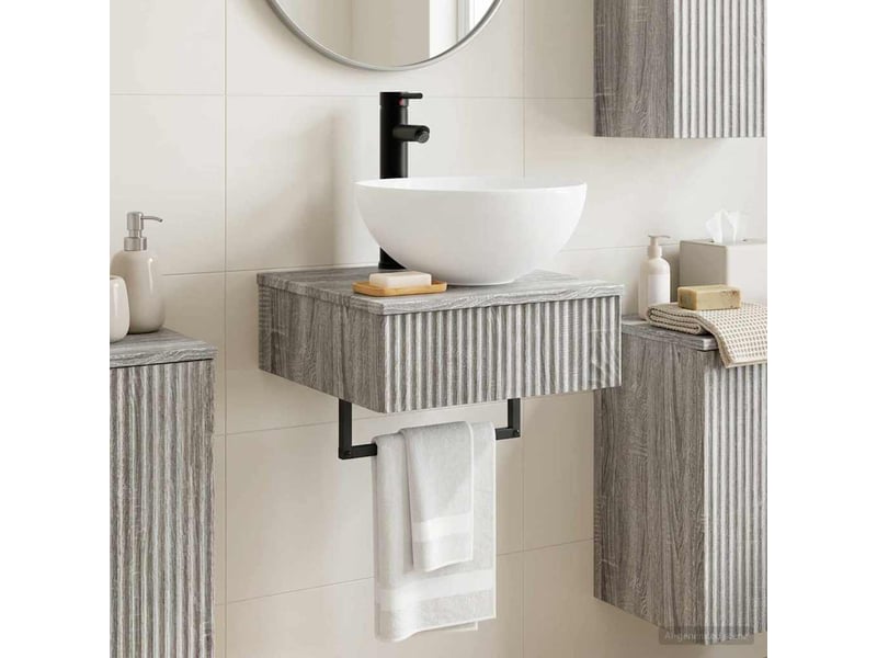  Basin de lavage mural, lavabo sonoma gris 40x41x40.5 cm  - Conforama B