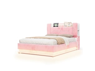 Lit coffre 140x200 cm <strong>WISHDOR</strong> <strong></strong> coloris rose