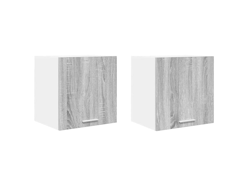  Armoire suspendue 2 pcs gris sonoma et blanc bois d'ingénierie shl1681  - Conforama A