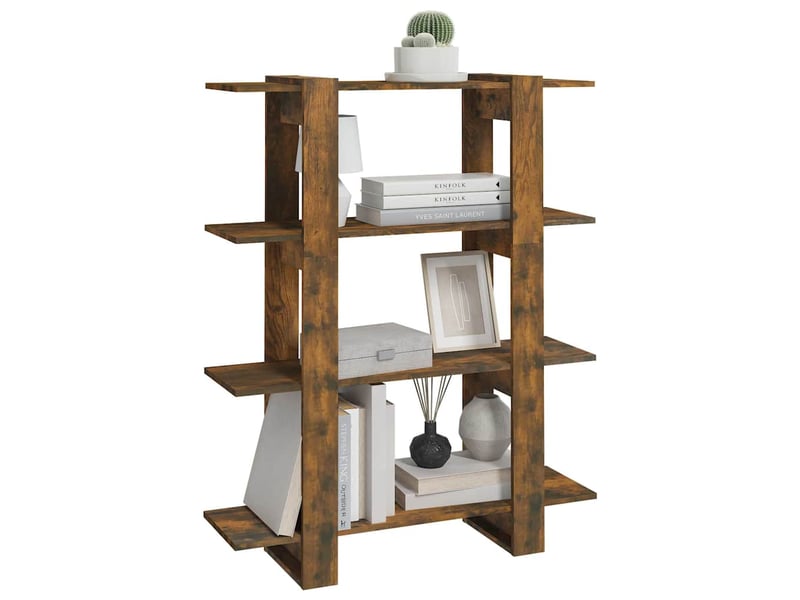  Bibliothèque, étagère de rangement chêne fumé 100x30x123,5 cm  - Conforama E