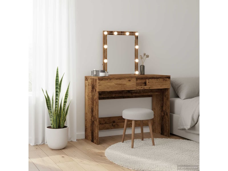  Coiffeuse, table de toilette bois ancien 100x40x130 cm shl1219  - Conforama B