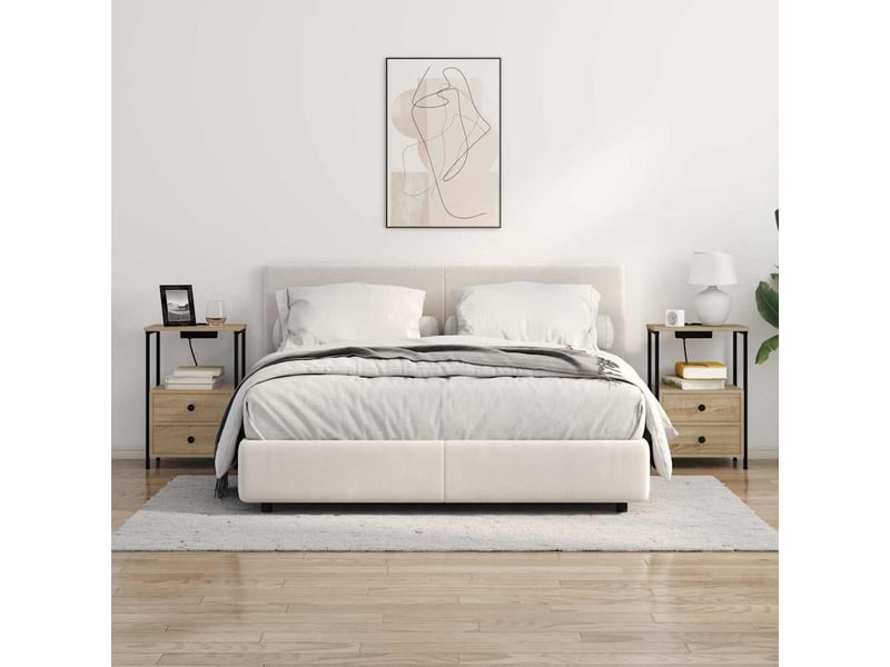  Table de chevet - cabinet de chevet - table de nuit 2 pièces chêne sonoma 40 x 31 x 60 cm  - Conforama C