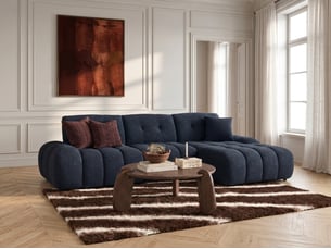 Canapé d'angle droit fixe <strong>BOBOCHIC</strong> <strong>APOLLON</strong> 3 places Tissu Bleu
