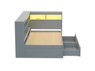 Lit banquette 90x200 cm MAISONORA   coloris gris