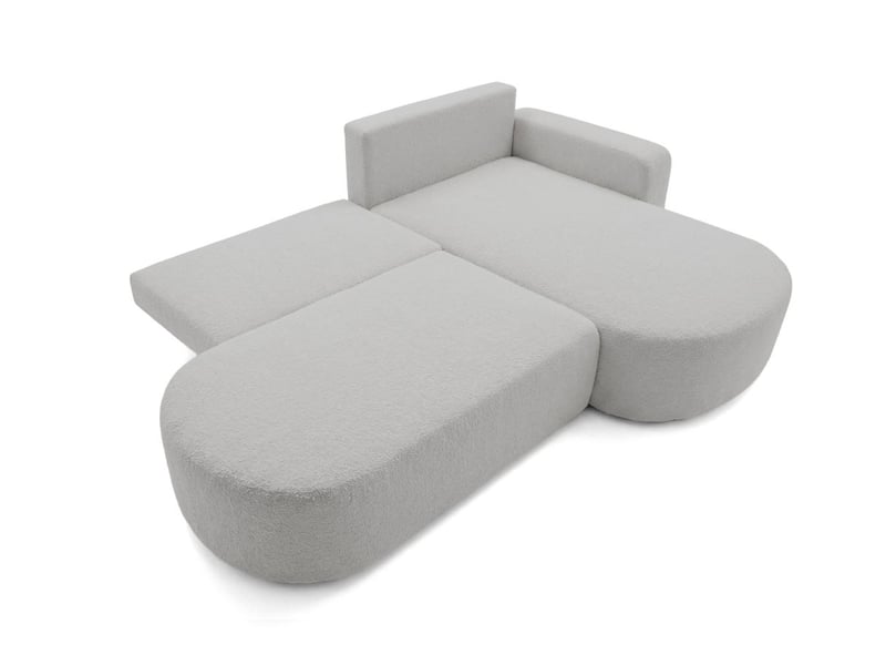  Canapé d'angle max réversible et convertible kiara 5 places en tissu bouclette - gris clair KIARA - Conforama C