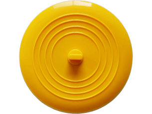 Bouchon de baignoire en silicone, bouchon d'évier, diamètre 15,3 cm, bouchon de vidange universel (1 pièce, jaune)