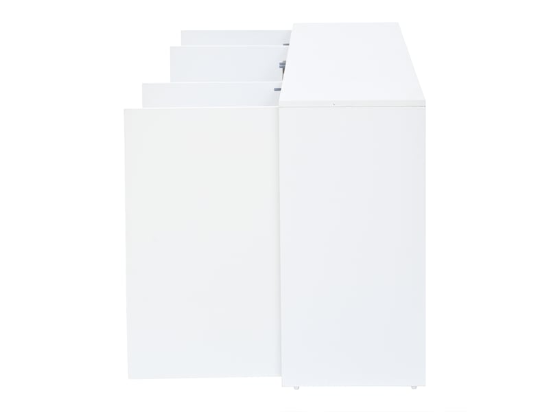  Buffet 160 cm 4 portes blanc brillant avec led et vitrine  - Conforama W
