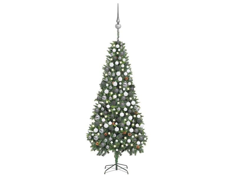 Sapin de noël, arbre de noël artificiel pré-éclairéboules pommes de pin 210cm cf61684 - Conforama B