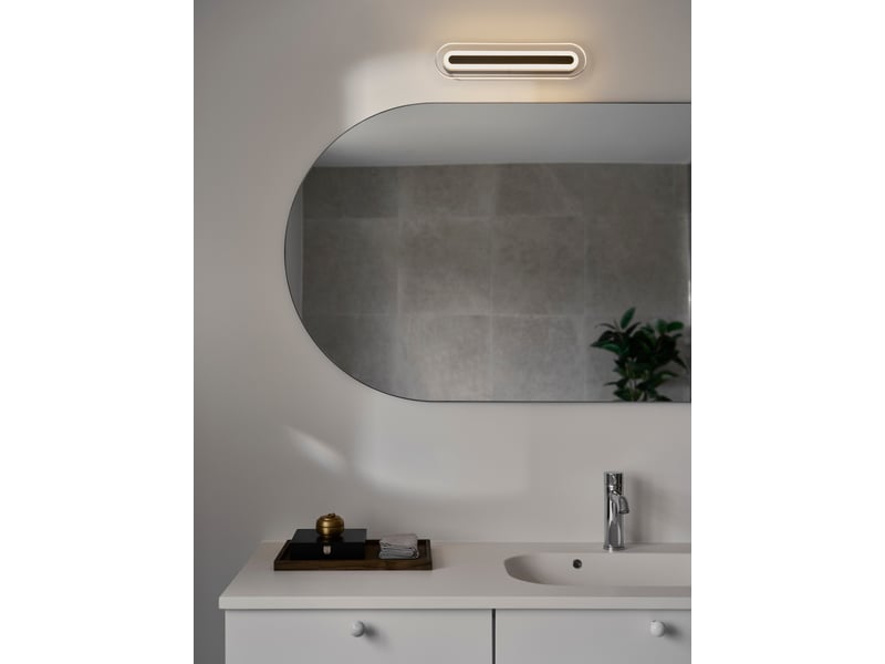  Applique murale intérieur, salle de bain led intégrée, cavara 35 en plastique noir, ip44, nordlux 2610201003 - Conforama B