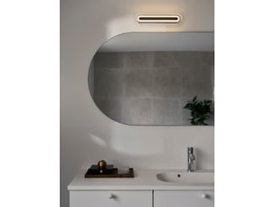Applique murale intérieur, salle de bain led intégrée, cavara 35 en plastique noir, ip44, nordlux