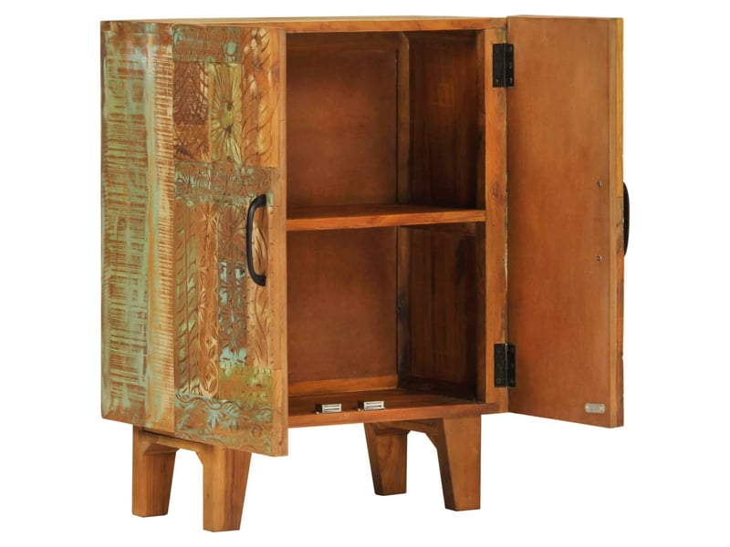  Buffet - bahut - meuble de rangement sculpté à la main 55x30x75 cm bois massif récupération  - Conforama A