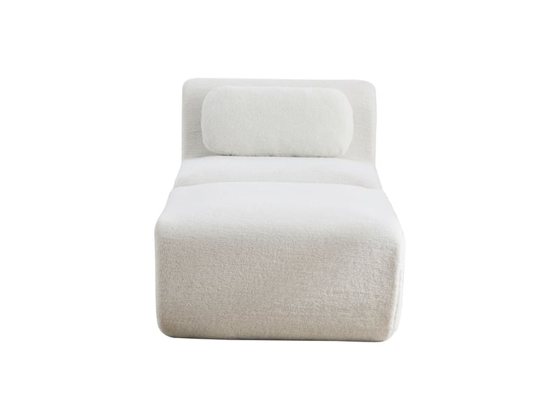  Canapé modulable structure modulable tissu chenille mousse 30d haute élasticité déplacement facile fond antidérapant coloris ivoire  - Conforama D