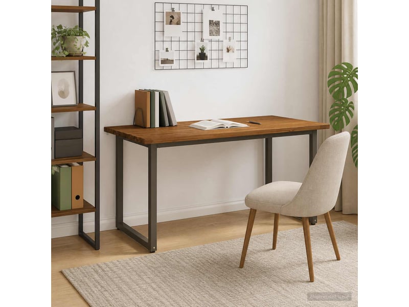 Table à manger, table de salle à manger carrée 160x70x75 cm bois d'acacia massif shl93930 - Conforama B