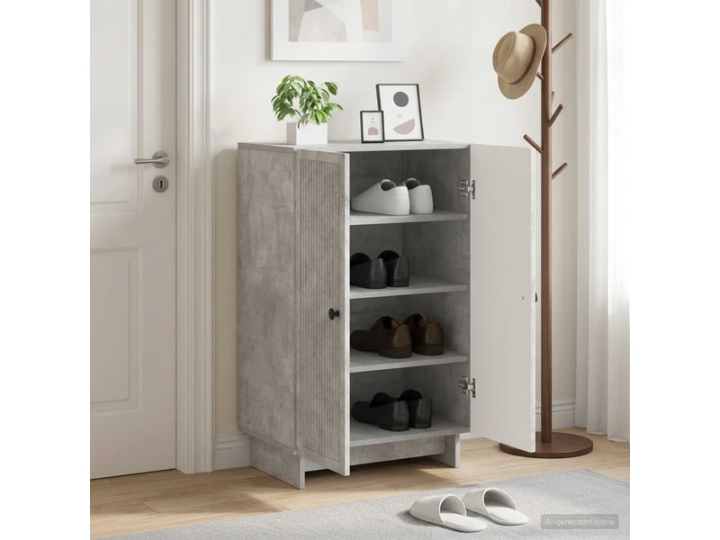  Meuble à chaussures, armoire à chaussures ede 59,5x39,5x90 cm bois d'ingénierie shl2427  - Conforama B