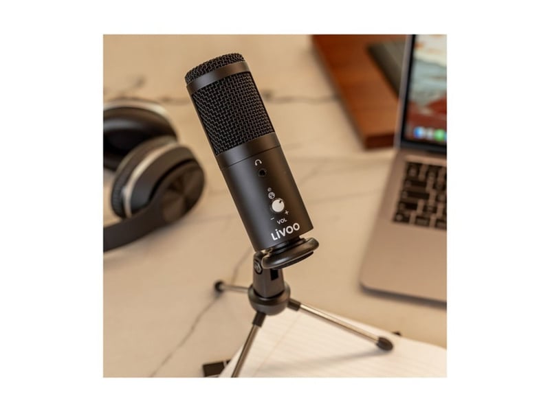  Microphone usb de bureau cardioide tea262 avec trépied pliable  - Conforama C