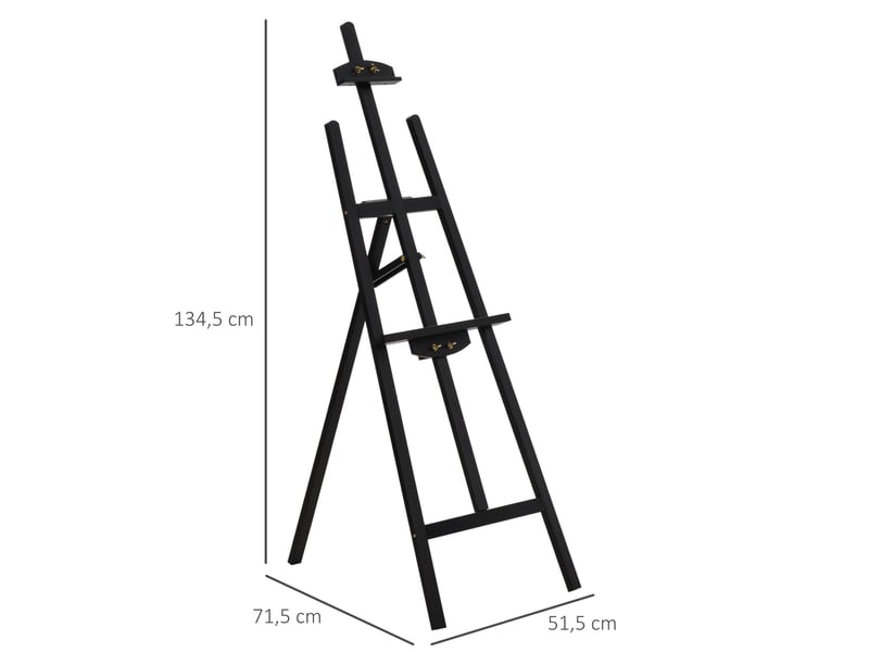  Chevalet de peinture en bois de pin hauteur réglable noir  - Conforama C