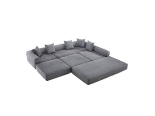 Canapé modulaire 270x180x64 cm 4 places gris foncé