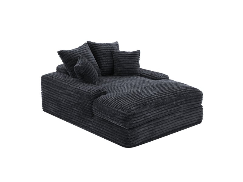  Canapé convertible 027r gris slim en velours côtelé, 4 coussins, multifonctionnel  - Conforama D