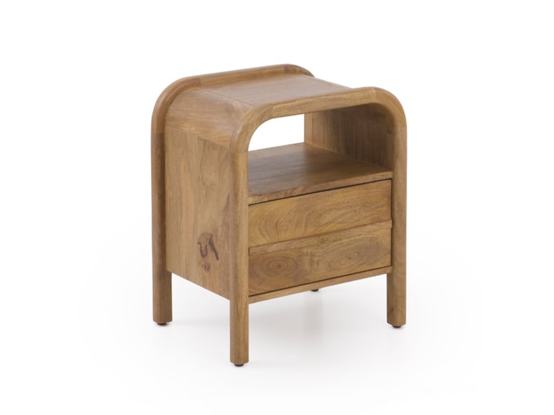  Table de chevet à 1 tiroir en bois massif de manguier  - Conforama A