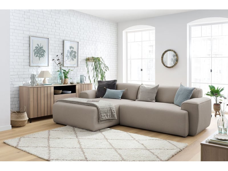  Bobochic canapé d'angle fixe marais taupe  angle gauche MARAIS - Conforama B