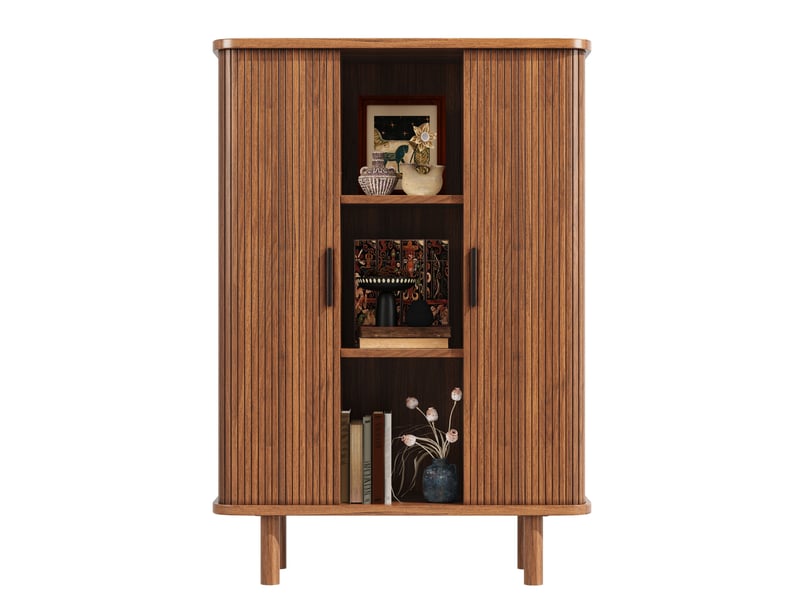 Buffet haut de rangement 2 portes coulissantes 110 x 40 x 160 cm homvra - Conforama A