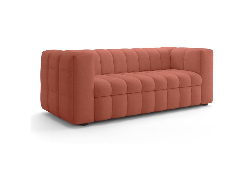  Canapé capitonné convertible 3 places en tissu chenille terracotta - ouverture express - cester Cester - Conforama E