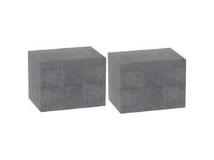 Ensemble de 2 tables de chevet suspendues modernes et peu encombrantes avec 2 tiroirs, 40 x 29 x 30 cm, gris ciment