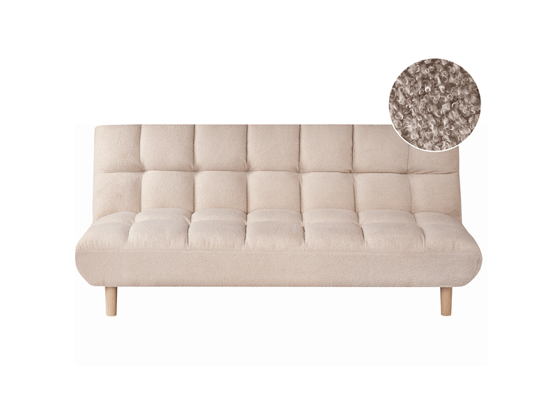 Canapé-lit 2 places risor bouclé beige  - Conforama A