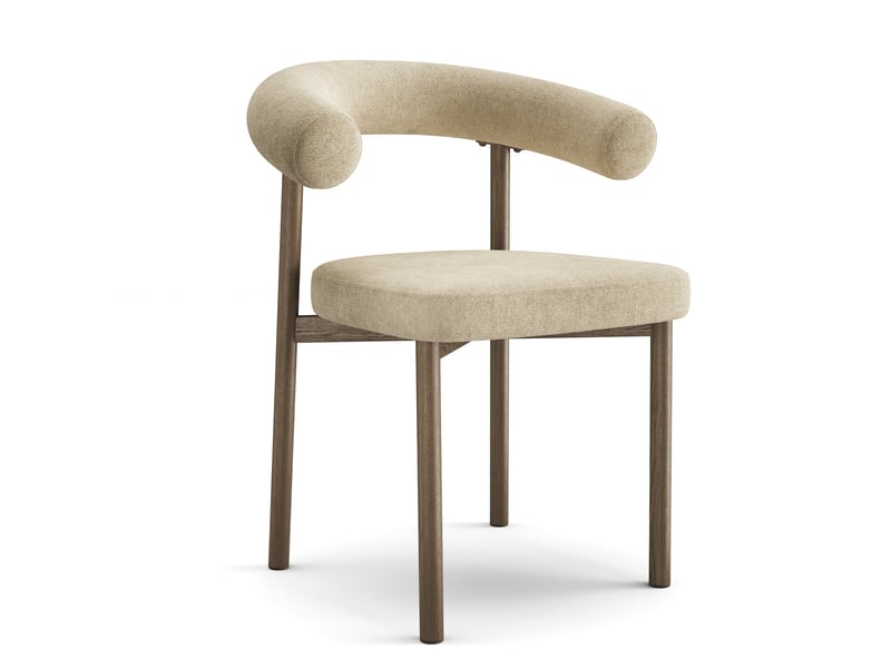  Lot de 2 chaises en tissu tramé toucher doux taupe harper SC65TTDTP - Conforama A