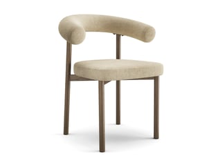 Lot de 2 chaises en tissu tramé toucher doux taupe harper