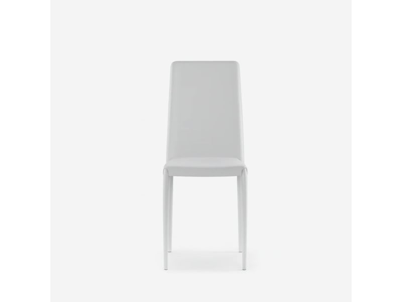  Lot de 4 chaises de salle à manger empilables en similicuir arianna - blanc  - Conforama E