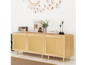Buffet 3 porte(s)   <strong>ELVMI</strong> <strong></strong> - 180 cm coloris naturel 