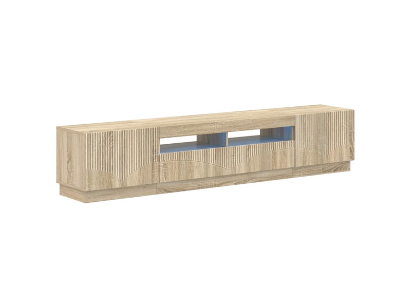 Meuble tv - banc tv - meuble de rangement led hoorn 3 pcs chêne sonoma bois d'ingénierie - Conforama A