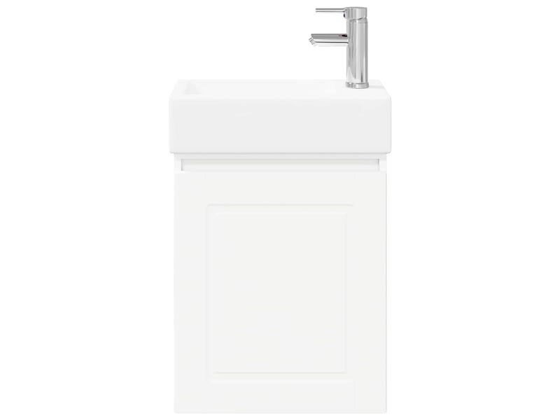 Meuble de salle de bain avec robinet blanc 45.5x22.5x84 cm shl722 - Conforama E