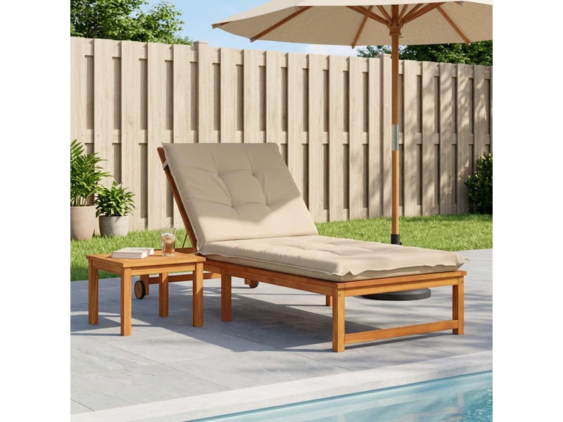 Coussin de transat, coussin pour bain de soleil gemert 100 % polyester crème 190 x 70 x 9 cm cf56141 - Conforama B