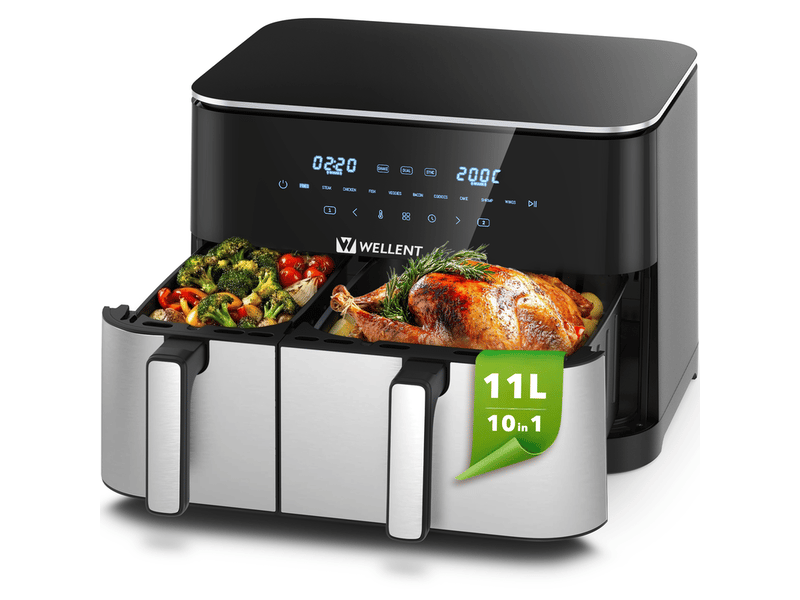  Friteuse sans huile 11l air fryer 2600w 10 programmes prédéfinis double cuisson ST001 - Conforama A